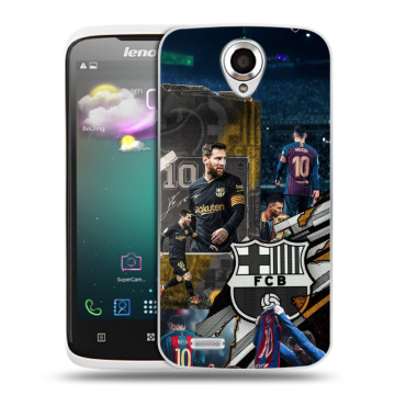 Пластиковый чехол на Lenovo S820 с принтом Messi Barcelona