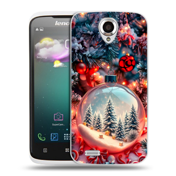 Пластиковый чехол на Lenovo S820 с принтом Новый год Пластиковый чехол на Lenovo S820 с принтом Новый год