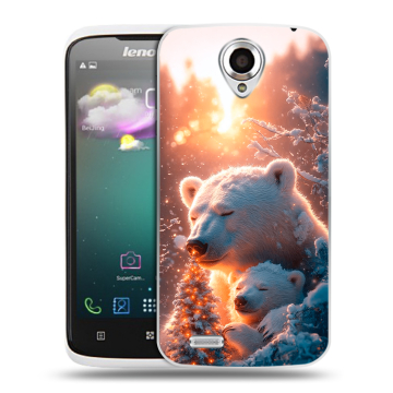 Пластиковый чехол на Lenovo S820 с принтом Новый год Пластиковый чехол на Lenovo S820 с принтом Новый год