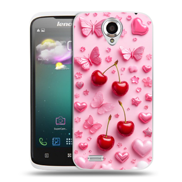 Пластиковый чехол на Lenovo S820 с принтом для девочек