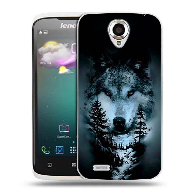 Пластиковый чехол на Lenovo S820 с принтом Лесной волк Пластиковый чехол на Lenovo S820 с принтом Лесной волк