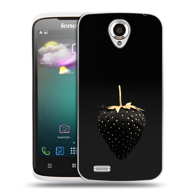 Пластиковый чехол на Lenovo S820 с принтом Черная клубника Пластиковый чехол на Lenovo S820 с принтом Черная клубника