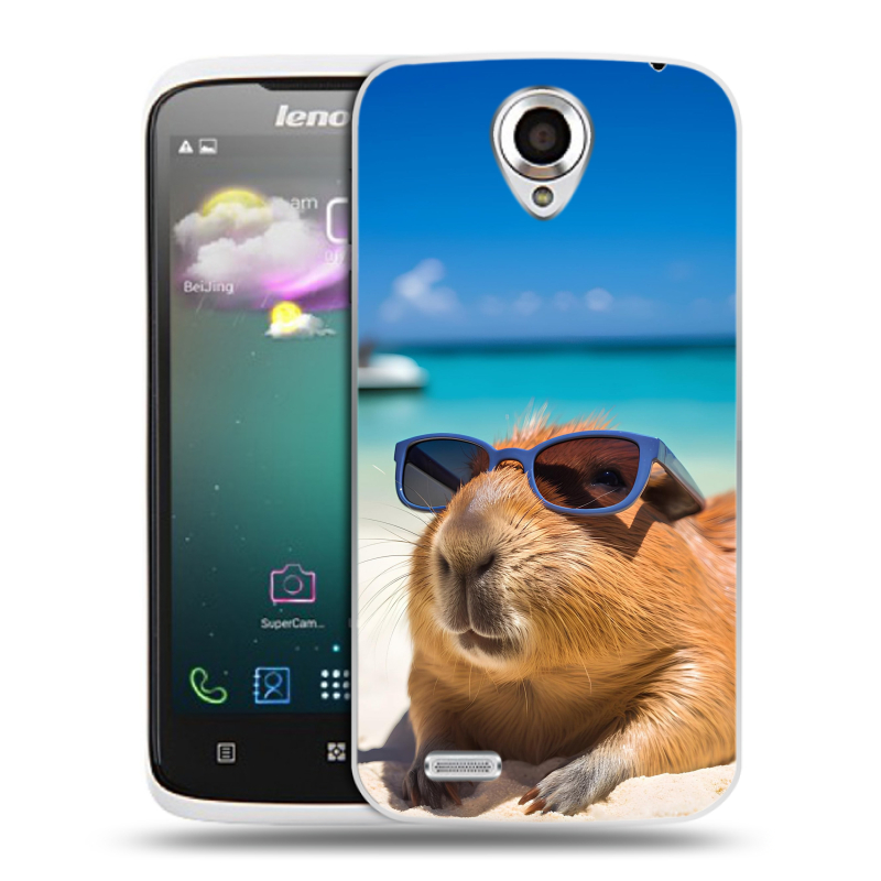 Пластиковый чехол на Lenovo S820 с принтом Капибара Пластиковый чехол на Lenovo S820 с принтом Капибара