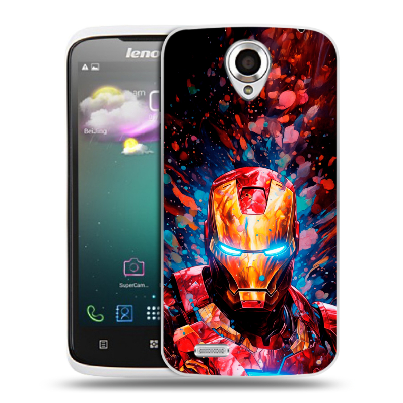 Пластиковый чехол на Lenovo S820 с принтом Железный человек Ironman Пластиковый чехол на Lenovo S820 с принтом Железный человек Ironman