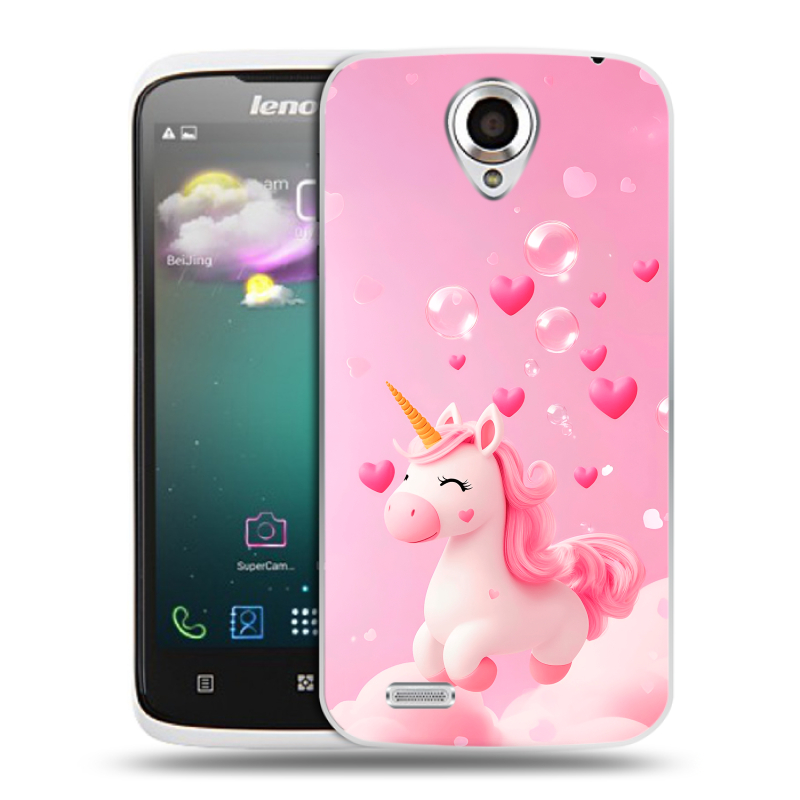 Пластиковый чехол на Lenovo S820 с принтом Единорог Пластиковый чехол на Lenovo S820 с принтом Единорог