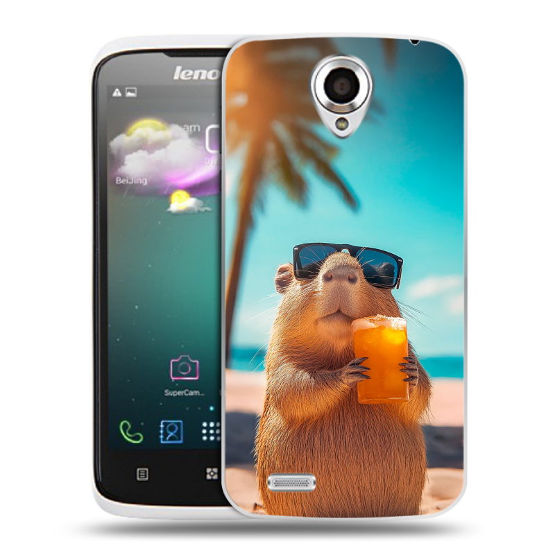Пластиковый чехол на Lenovo S820 с принтом Капибара Пластиковый чехол на Lenovo S820 с принтом Капибара