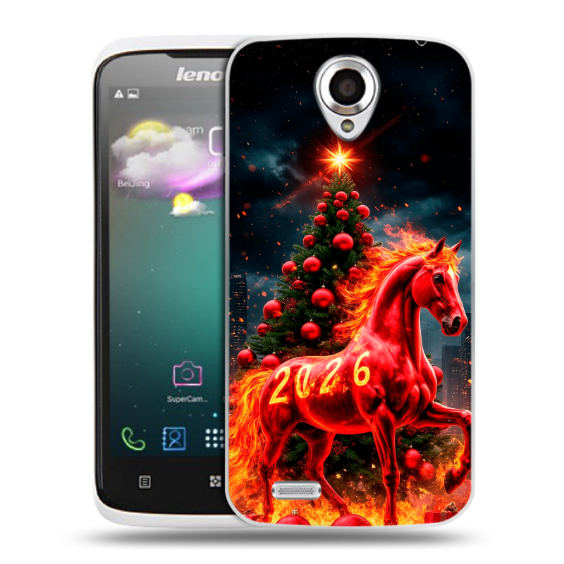 Пластиковый чехол на Lenovo S820 с принтом Новый год Пластиковый чехол на Lenovo S820 с принтом Новый год