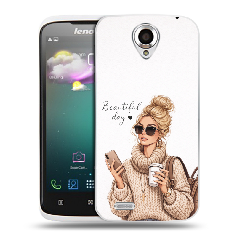 Пластиковый чехол на Lenovo S820 с принтом женский Пластиковый чехол на Lenovo S820 с принтом женский