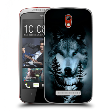 Пластиковый чехол на HTC Desire 500 с принтом Лесной волк