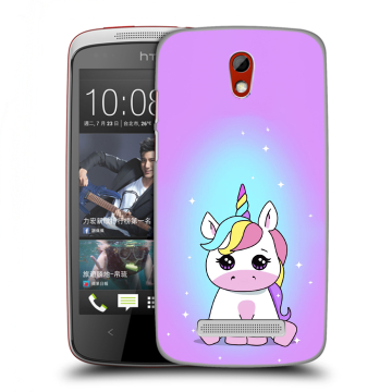 Пластиковый чехол на HTC Desire 500 с принтом Единорог