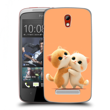 Пластиковый чехол на HTC Desire 500 с принтом Милые котики