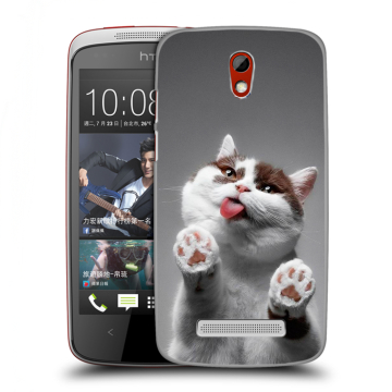 Пластиковый чехол на HTC Desire 500 с принтом Коты