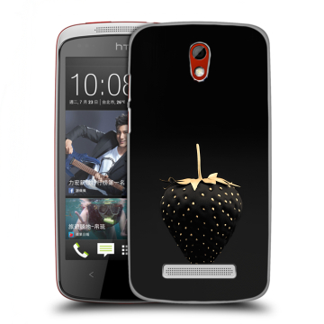 Пластиковый чехол на HTC Desire 500 с принтом Черная клубника