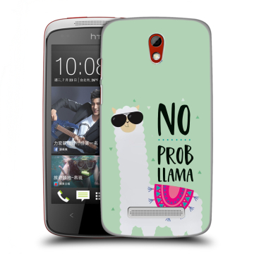 Пластиковый чехол на HTC Desire 500 с принтом Лама