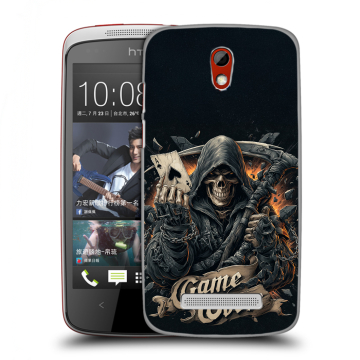 Пластиковый чехол на HTC Desire 500 с принтом Скелет карты