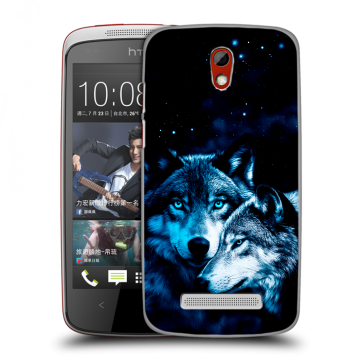 Пластиковый чехол на HTC Desire 500 с принтом Волки