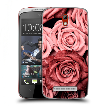 Пластиковый чехол на HTC Desire 500 с принтом Цветы розы