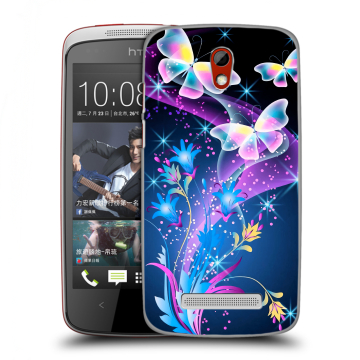 Пластиковый чехол на HTC Desire 500 с принтом Бабочки Пластиковый чехол на HTC Desire 500 с принтом Бабочки