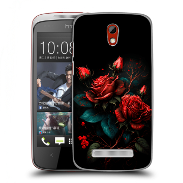 Пластиковый чехол на HTC Desire 500 с принтом Розы красные Пластиковый чехол на HTC Desire 500 с принтом Розы красные