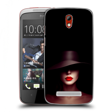 Пластиковый чехол на HTC Desire 500 с принтом Девушка в шляпе