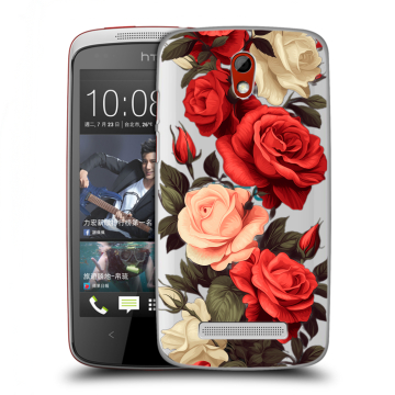 Пластиковый чехол на HTC Desire 500 с принтом Розы