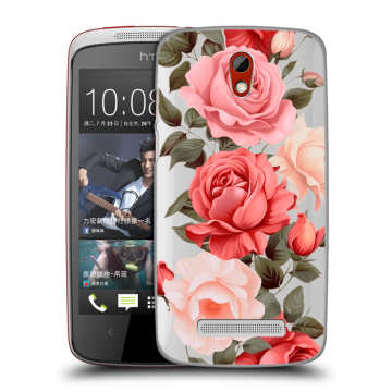 Пластиковый чехол на HTC Desire 500 с принтом Розы