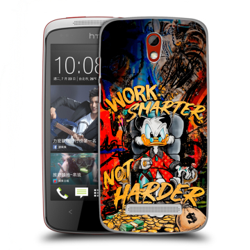 Пластиковый чехол на HTC Desire 500 с принтом Дональд Дак Деньги Пластиковый чехол на HTC Desire 500 с принтом Дональд Дак Деньги