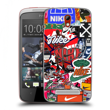 Пластиковый чехол на HTC Desire 500 с принтом Найк Nike яркий