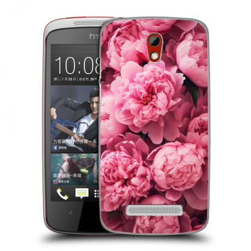 Пластиковый чехол на HTC Desire 500 с принтом цветы пионы