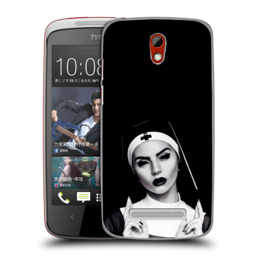 Пластиковый чехол на HTC Desire 500 с принтом монашка