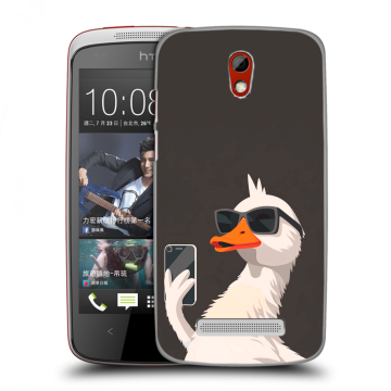 Пластиковый чехол на HTC Desire 500 с принтом утка в очках
