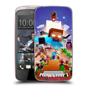 Пластиковый чехол на HTC Desire 500 с принтом Майнкрафт Minecraft Пластиковый чехол на HTC Desire 500 с принтом Майнкрафт Minecraft