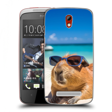 Пластиковый чехол на HTC Desire 500 с принтом Капибара Пластиковый чехол на HTC Desire 500 с принтом Капибара