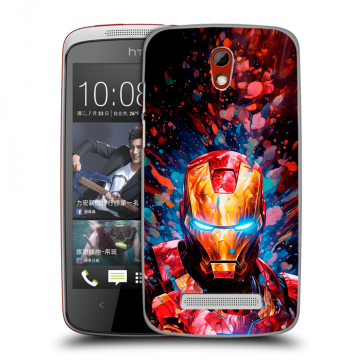 Пластиковый чехол на HTC Desire 500 с принтом Железный человек Ironman