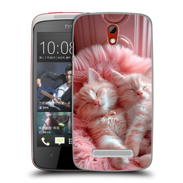 Пластиковый чехол на HTC Desire 500 с принтом котята котики Пластиковый чехол на HTC Desire 500 с принтом котята котики