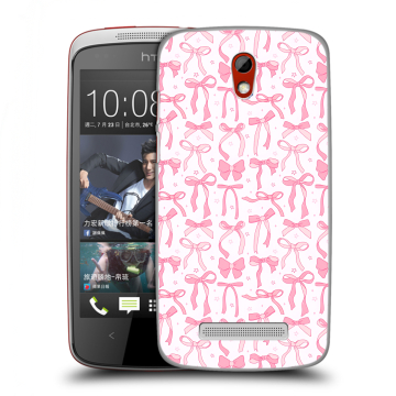 Пластиковый чехол на HTC Desire 500 с принтом Розовые бантики Пластиковый чехол на HTC Desire 500 с принтом Розовые бантики