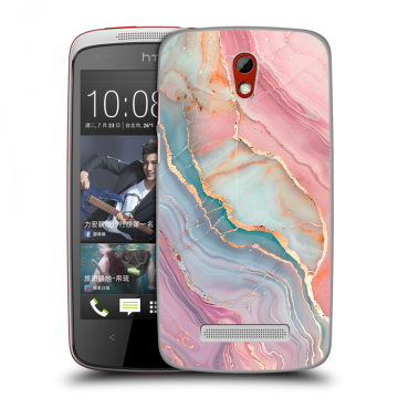 Пластиковый чехол на HTC Desire 500 с принтом розовый мрамор Пластиковый чехол на HTC Desire 500 с принтом розовый мрамор