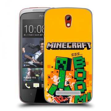 Пластиковый чехол на HTC Desire 500 с принтом Майнкрафт Minecraft