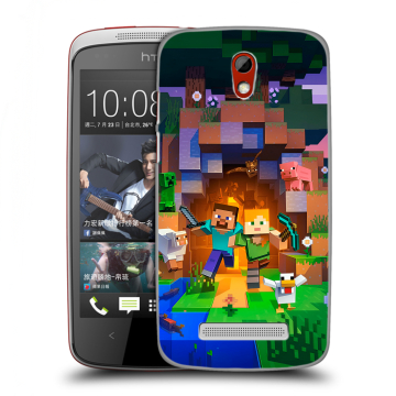 Пластиковый чехол на HTC Desire 500 с принтом Майнкрафт Minecraft Пластиковый чехол на HTC Desire 500 с принтом Майнкрафт Minecraft