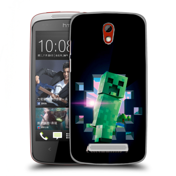 Пластиковый чехол на HTC Desire 500 с принтом Майнкрафт Minecraft