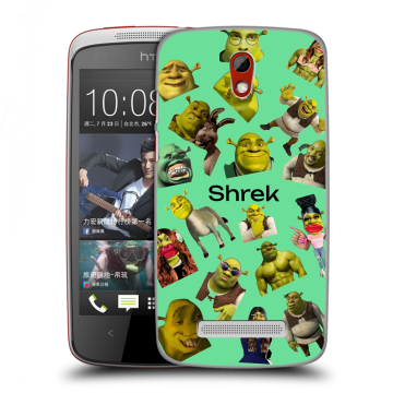 Пластиковый чехол на HTC Desire 500 с принтом Шрек Shrek