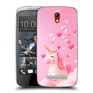 Пластиковый чехол на HTC Desire 500 с принтом Единорог Пластиковый чехол на HTC Desire 500 с принтом Единорог