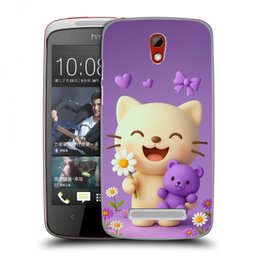 Пластиковый чехол на HTC Desire 500 с принтом для девочек