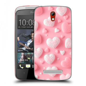 Пластиковый чехол на HTC Desire 500 с принтом Сердечки Пластиковый чехол на HTC Desire 500 с принтом Сердечки