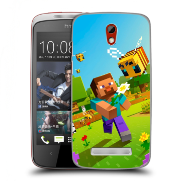 Пластиковый чехол на HTC Desire 500 с принтом Майнкрафт Minecraft Пластиковый чехол на HTC Desire 500 с принтом Майнкрафт Minecraft