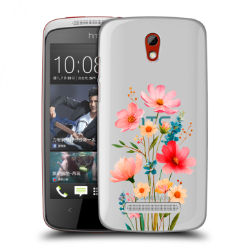 Пластиковый чехол на HTC Desire 500 с принтом Цветы