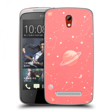 Пластиковый чехол на HTC Desire 500 с принтом Розовый космос