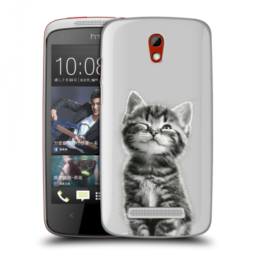 Пластиковый чехол на HTC Desire 500 с принтом Котенок