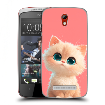 Пластиковый чехол на HTC Desire 500 с принтом Розовый котенок