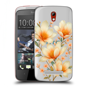Пластиковый чехол на HTC Desire 500 с принтом Цветы